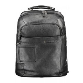 Piquadro fekete férfi bőr hátizsák 13 x 45 x 31 cm
