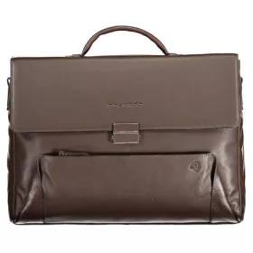   Piquadro luxus minőségű barna bőr aktatáska, laptoptartóval 15,6" 41 x 31 cm
