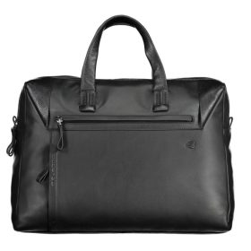   Piquadro luxus minőségű fekete bőr 3 rekeszes laptop, aktatáska 15,6" 44 x 32 cm