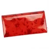 Patrizia női virágmintás piros lakkbőr pénztárca 19 × 10 cm