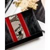 Peterson fekete-kígyóbőr mintás női bőr pénztárca RFID 14×11,5 cm