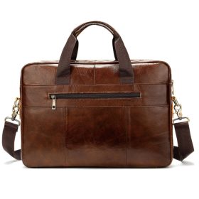   Gregorio barna bőr aktatáska, laptoptáska 15.6"  27 × 39 × 7 cm