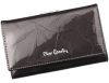 Pierre Cardin női lakkbőr pénztárca, szürke, levélmintás, 14,5 × 8,5 cm