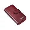 Pierre Cardin piros, levélmintás női bőr pénztárca 9,5 × 17 cm