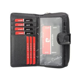 Pierre Cardin kék, női bőr pénztárca 9,5 × 17 cm