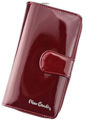 Pierre Cardin piros, női bőr pénztárca 9,5 × 17 cm