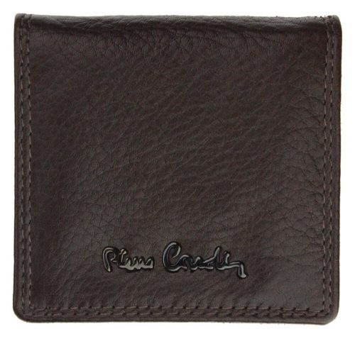 Pierre Cardin bőr aprópénztartó, sötétbarna 8 × 7,5 cm