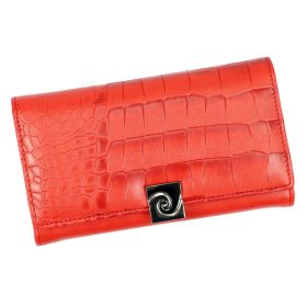   Pierre Cardin croco mintás, piros női pénztárca 17 × 10 cm
