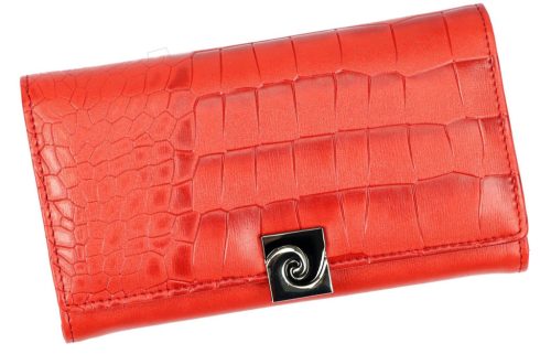 Pierre Cardin croco mintás, piros női pénztárca 17 × 10 cm