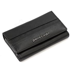   Pierre Cardin fekete színű női bőr pénztárca 16 × 9,5 cm