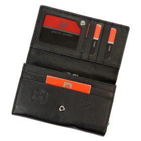   Pierre Cardin fekete színű női bőr pénztárca 16 × 9,5 cm