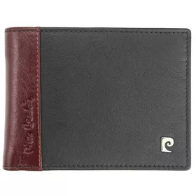   Pierre Cardin férfi bőr pénztárca, fekete-piros, 12,5 × 9,5 cm