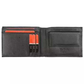   Pierre Cardin férfi bőr pénztárca, fekete-piros, 12,5 × 9,5 cm