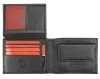 Pierre Cardin férfi bőr pénztárca, fekete-piros, 12,5 × 9,5 cm
