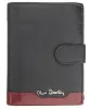Pierre Cardin fekete-piros színű, férfi bőr, átfogópántos pénztárca, RFID védelemmel, 10,5 × 12,7 cm