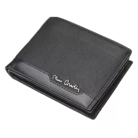   Pierre Cardin férfi bőr pénztárca, fekete-kék, RFID 12,5 × 9,5 cm