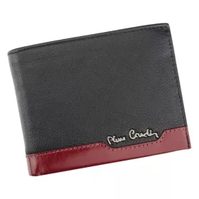   Pierre Cardin férfi bőr pénztárca, fekete-piros, RFID 12,5 × 9,5 cm