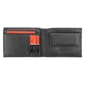  Pierre Cardin férfi bőr pénztárca, fekete-piros, RFID 12,5 × 9,5 cm