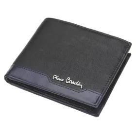   Pierre Cardin fekete-piros színű, férfi bőr pénztárca, RFID védelemmel, 11 × 9 cm