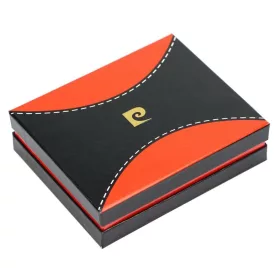   Pierre Cardin fekete-piros színű, férfi bőr pénzcsipeszes dollár pénztárca 11 × 9 cm