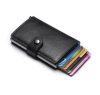 Fekete pop-up mini pénztárca, kártyatartó 9,5×6,5 cm