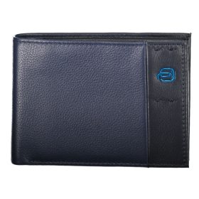   Piquadro kék-fekete design bőr pénztárca, férfi  13 x 9 cm