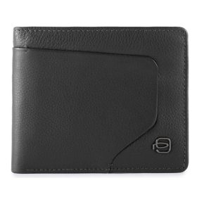   Piquadro fekete luxus bőr pénztárca, kártyatartó férfi  11 x 10 cm