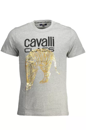 CAVALLI CLASS RÖVID UJJÚ FÉRFI PÓLÓ SZÜRKE