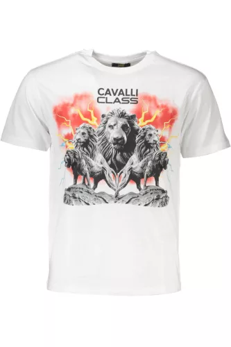 CAVALLI CLASS RÖVID UJJÚ FÉRFI PÓLÓ FEHÉR