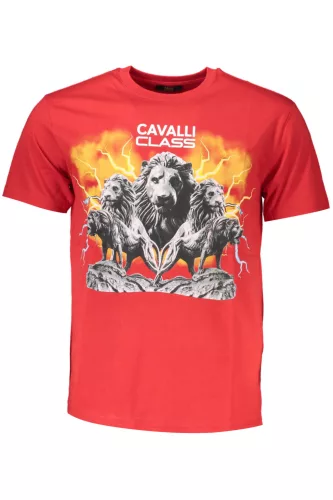 CAVALLI CLASS RÖVID UJJÚ FÉRFI PÓLÓ PIROS