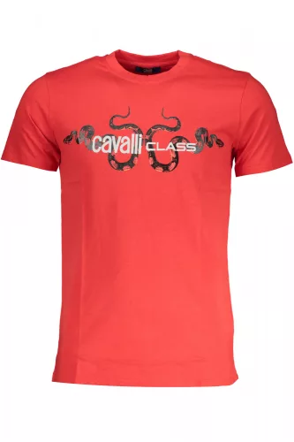 Cavalli Class férfi piros rövid ujjú póló XL