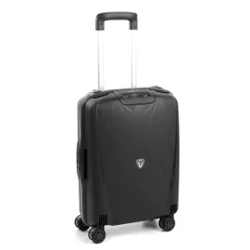   Roncato Light kemény falú, 4 kerekes kabinbőrönd 55 cm, fekete, 10 év garancia