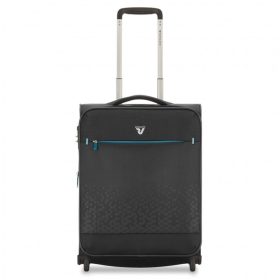   Roncato Crosslite 2 kerekes, bővíthető puhafedeles fekete kabinbőrönd 55 cm