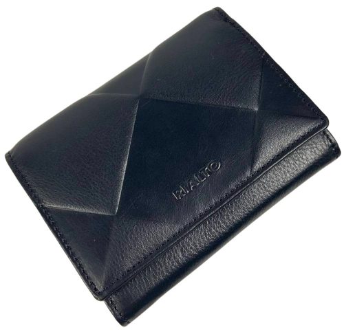 Rialto absztrakt mintás sötétkék női bőr pénztárca 13 x 10 x 3 cm