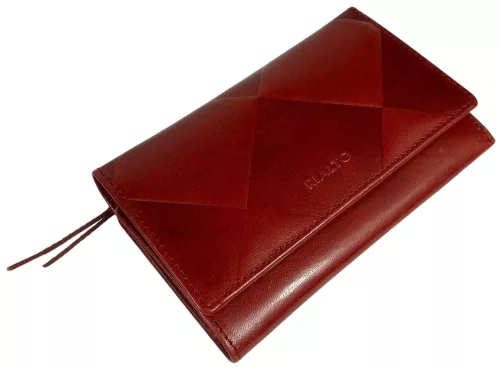 Rialto nagyméretű absztrakt mintás, piros női bőr pénztárca 16 × 10,5 cm
