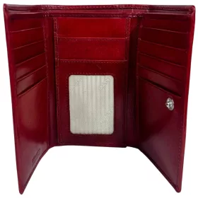   Rialto nagyméretű absztrakt mintás, piros női bőr pénztárca 16 × 10,5 cm