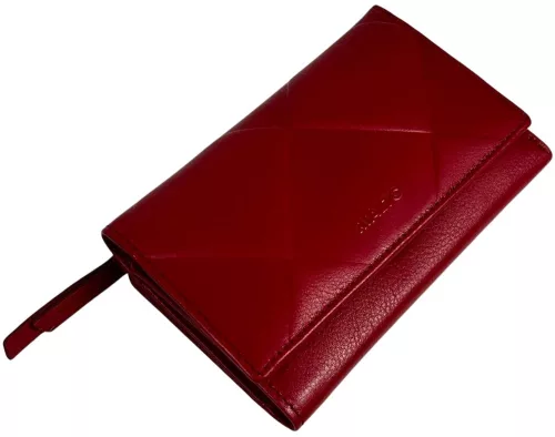 Rialto nagyméretű absztrakt mintás piros női bőr pénztárca 16 × 10,5 cm