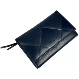   Rialto absztrakt, nagyméretű, sötétkék női bőr pénztárca 16 × 10,5 cm