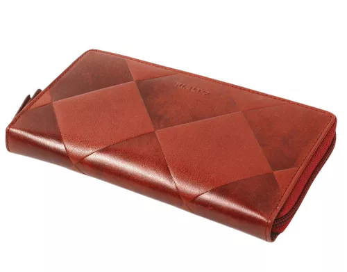 Rialto absztrakt nyomott mintás bordó női bőr pénztárca 19 × 11 × 2,5 cm