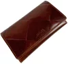 Rialto nagyméretű, absztrakt mintás barna női bőr pénztárca 16,5 × 10,5 cm