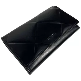   Rialto absztrakt mintás fekete női bőr pénztárca 16,5 × 10,5 cm