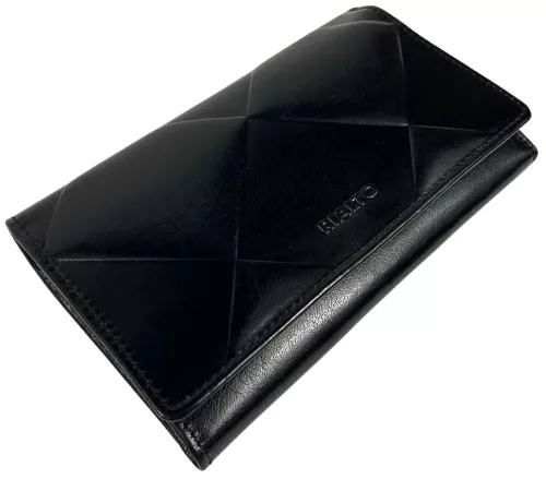 Rialto absztrakt mintás fekete női bőr pénztárca 16,5 × 10,5 cm