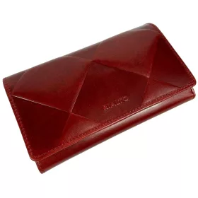   Rialto nagyméretű, absztrakt mintás bordó női bőr pénztárca 16,5 × 10,5 cm