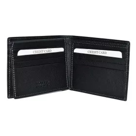 Rialto férfi fekete bőr pénztárca 11 cm × 8,5 cm