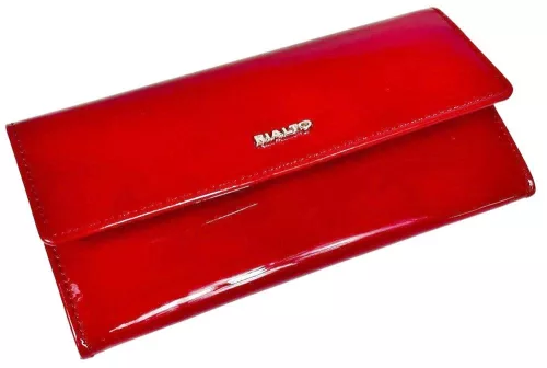 Rialto nagy méretű piros lakk, női bőr pénztárca