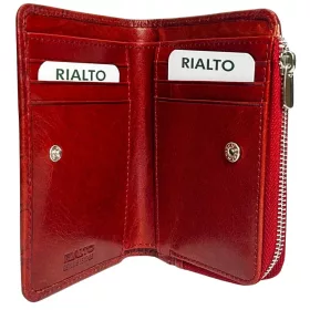  Rialto kisméretű, bordó nyomott rózsás női bőr pénztárca 13 × 9,5 × 2,5 cm
