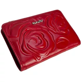   Rialto kisméretű piros nyomott mintás női bőr pénztárca 13 × 9,5 × 2,5 cm