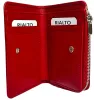 Rialto kisméretű piros nyomott mintás női bőr pénztárca 13 × 9,5 × 2,5 cm