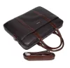 Rialto olasz sötétbarna bőr laptoptáska, 15,6"  38 × 28 cm