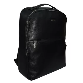   Rialto olasz, fekete színű bőr laptoptartós hátizsák 40×32 cm